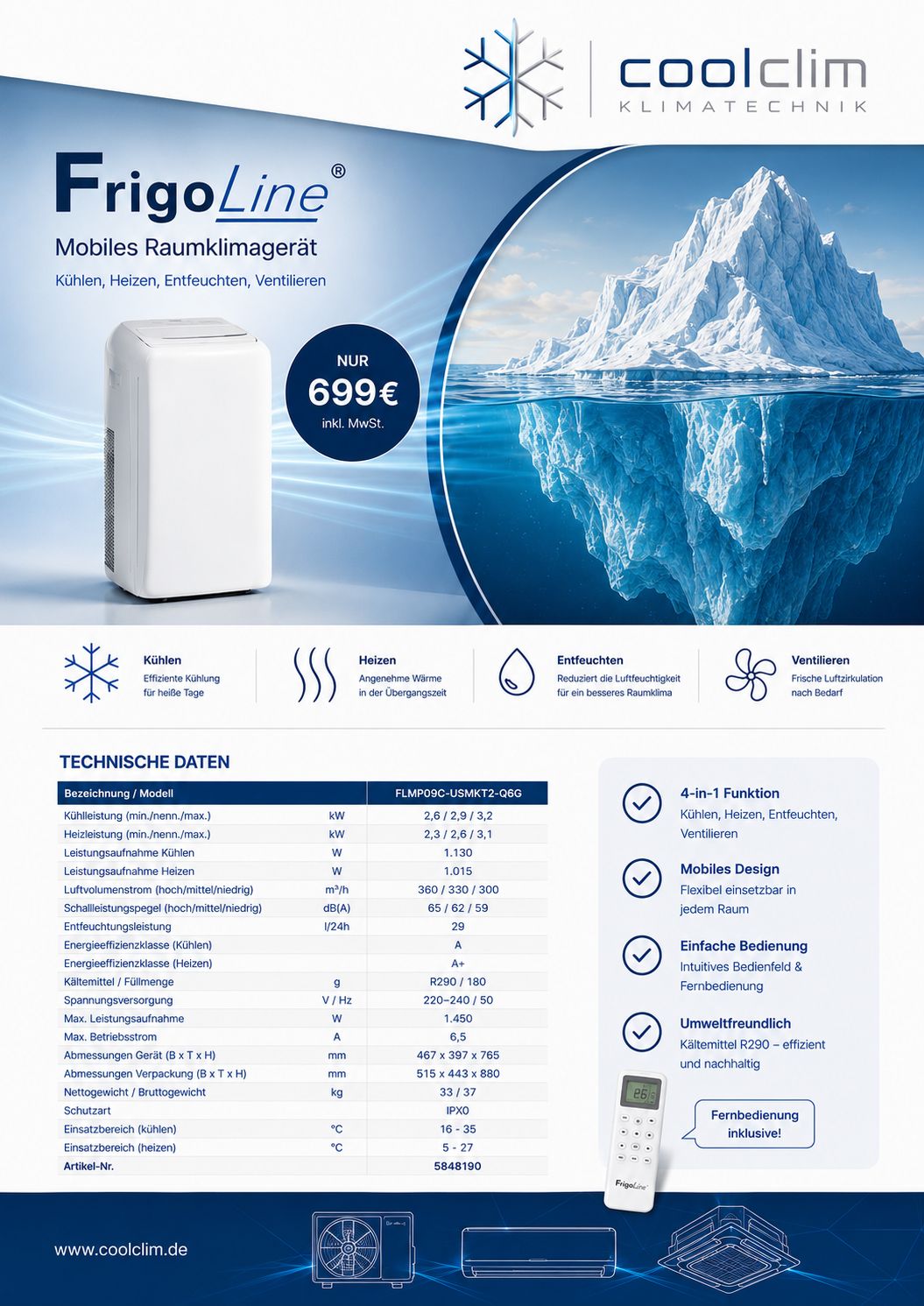 Coolclim Klimaanlagen Angebot