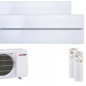 Mitsubishi Electric Set 2 x MSZ-LN18VG2W + MXZ-2F42VF4 Wandgeräte Diamond WiFi 1,8 kW Klimaanlage