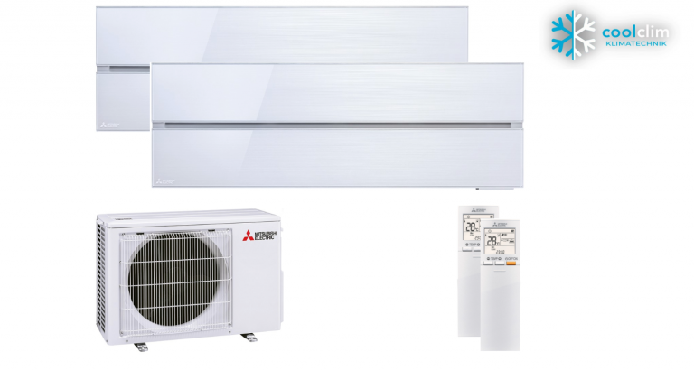Mitsubishi Electric Set 2 x MSZ-LN18VG2W + MXZ-2F42VF4 Wandgeräte Diamond WiFi 1,8 kW Klimaanlage