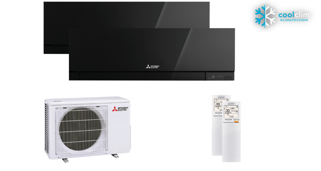 Mitsubishi Electric Set 2 Wandgeräte Premium 2,5 kW 2 x MSZ-EF25VGKB + MXZ-2F42VF5 | WiFi | R32 Bild 1