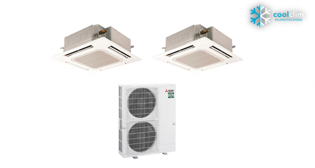 Mitsubishi Electric Set 2 x PLA-M100EA + Blende PLP-6EA + PUZ-ZM200YKA2 R32 400V (Simultan) Bild 1