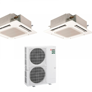 Mitsubishi Electric Set 2 x PLA-M100EA + Blende PLP-6EA + PUZ-ZM200YKA2 R32 400V (Simultan)